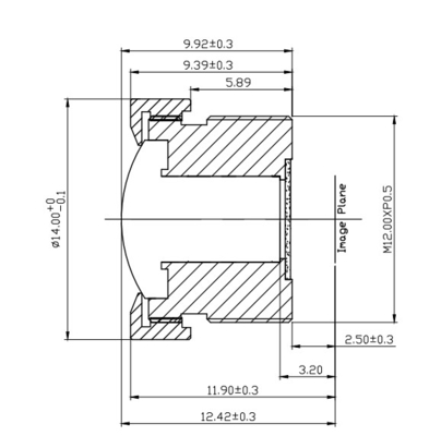 1.7±5% mm EFL 車両カメラレンズ 1.3MP/2MP 画像品質 FBL/FFL 2.0