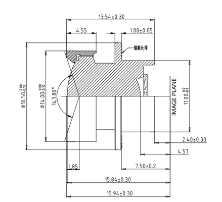 EFL2.2mm カー デジタル キャビンの管理システム レンズ 前端面径 Ø14,2MP 高ピクセル