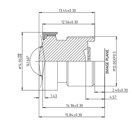 EFL2.2mm カー デジタル キャビンの管理システム レンズ 前端面径 Ø14,2MP 高ピクセル