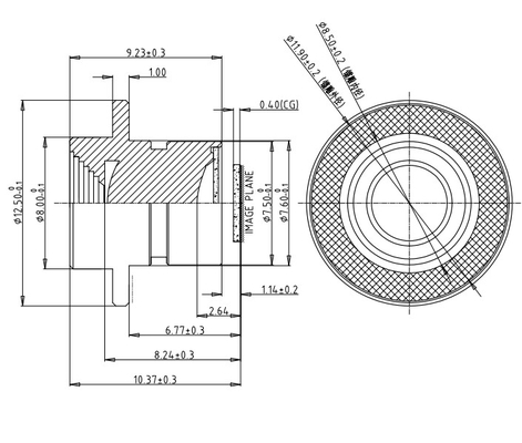 OV9284 MAX 画像高さ Ø4.6 EFL4.3mm 自動車行動検出レンズ